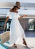 Vestido largo bohemio de encaje blanco Anastasia